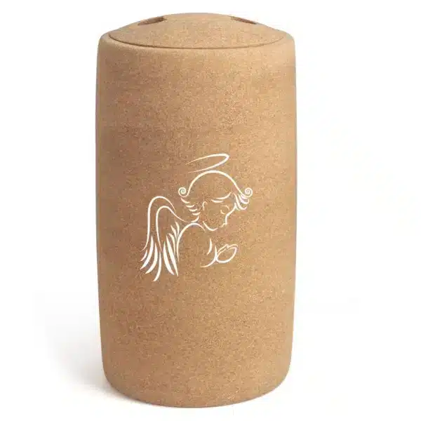 Funeral tree urn printed with angel white