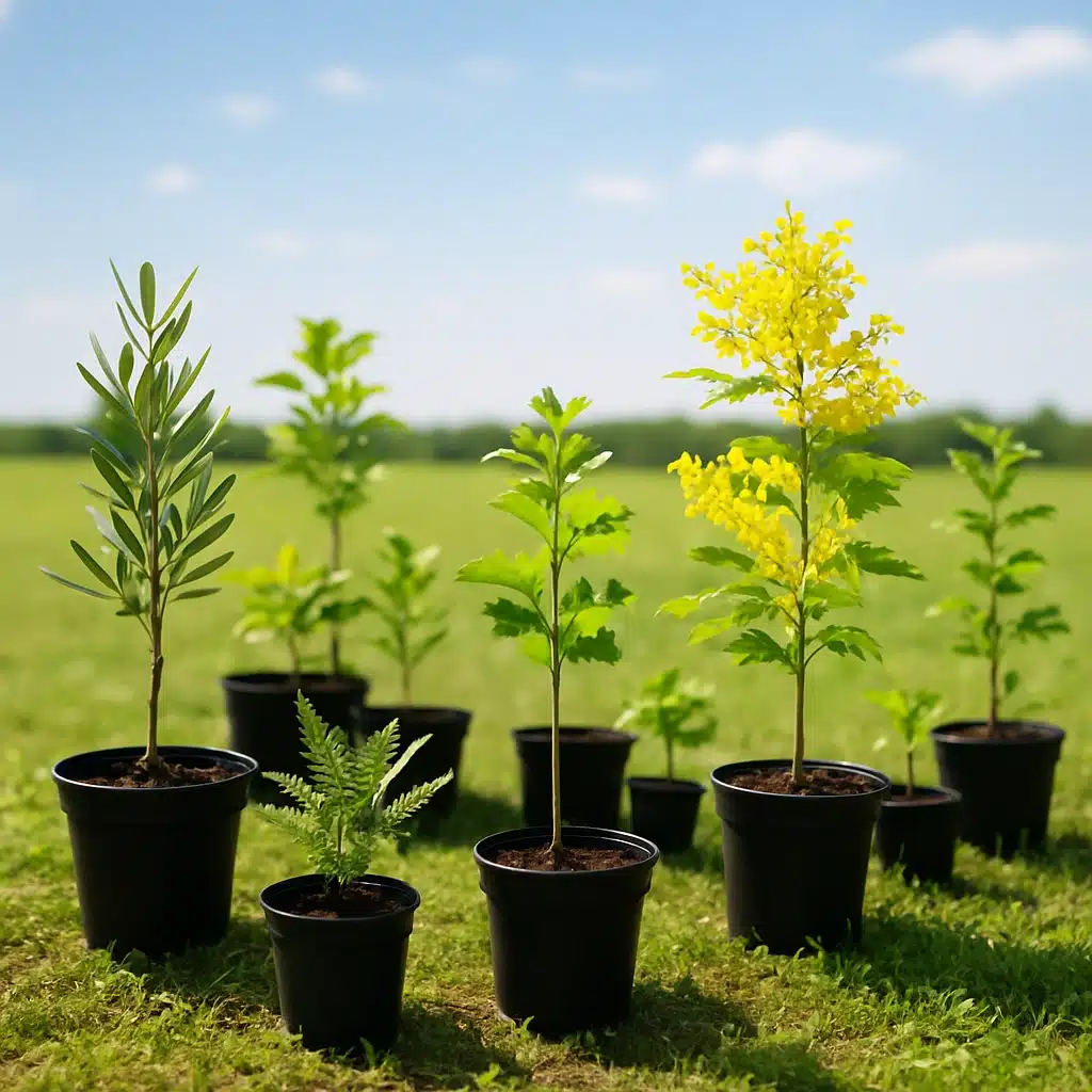 Young Trees in pot Young trees in pot