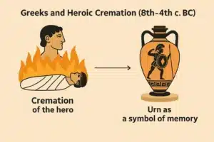 Greck cremation process & urn